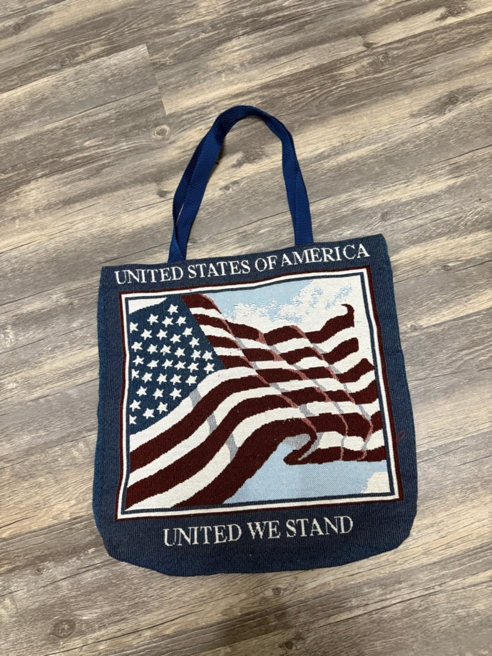 Source Unknown Multicolor Woven Tote with Navy Trim - Picture 5 of 9